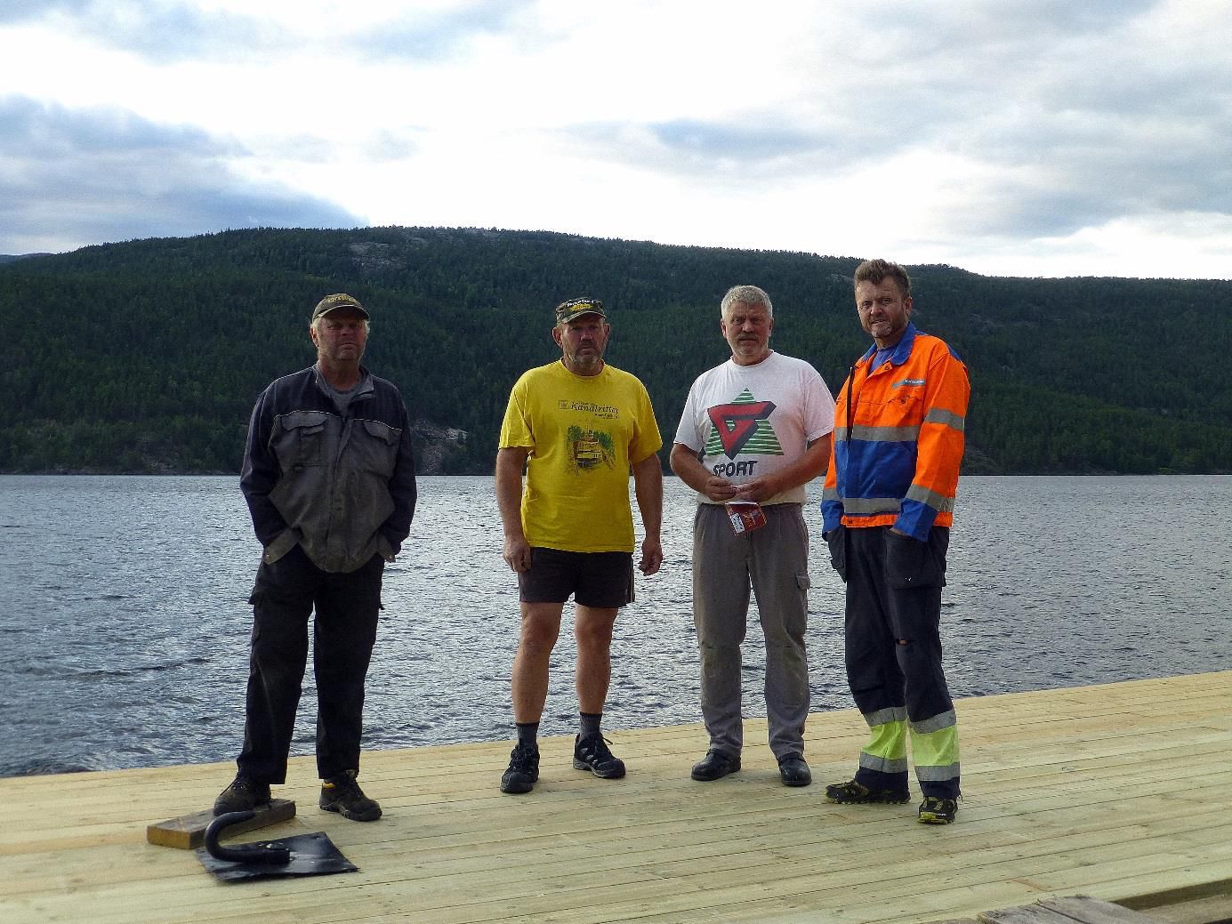 Fire sentrale fra Bryggelaget, fra venstre: Nils Østenå, Trond Fjågesund, Sverre Øigarden, Ole Jakob Bratås. 
