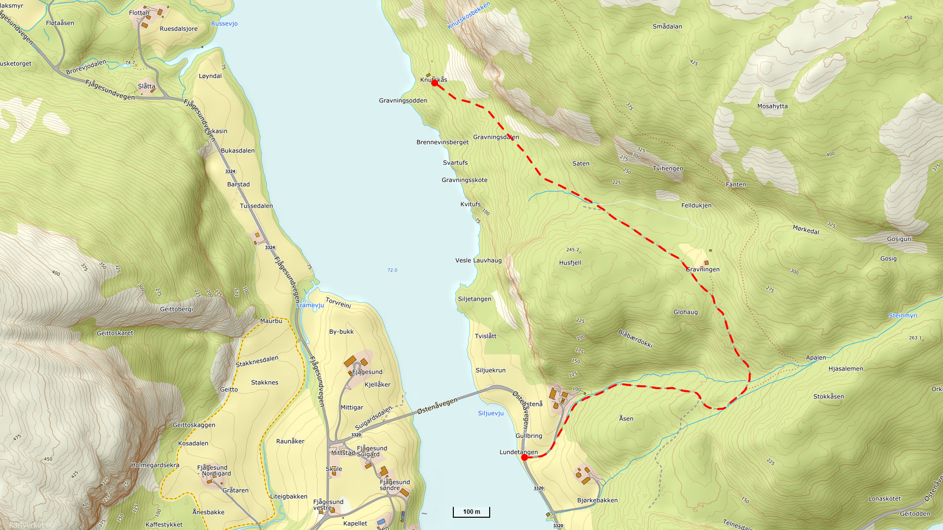 Kart til Knutskøs